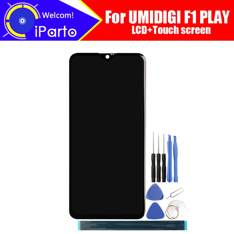 Скидка UMIDIGI F1 PLAY ЖК дисплей + сенсорный экран дигитайзер 100% оригинал протестированный ЖК экран стеклянная панель для F1 PLAY + Инструменты + клей