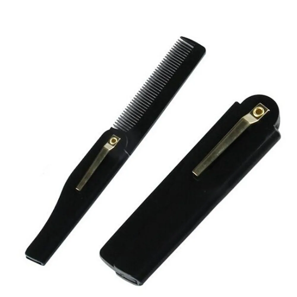 

1PC Beauty Portable Black Folding Comb Shaping Tool Women Men Fashion Handmade Hairdressing Pocket Clip Hair Comb