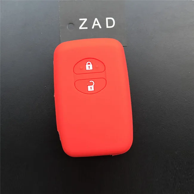 ZAD 2 кнопки силиконовый чехол для ключей от машины Набор чехлов держатель для Toyota Camry Highlander Prado дистанционный смарт-ключ протектор - Название цвета: Красный