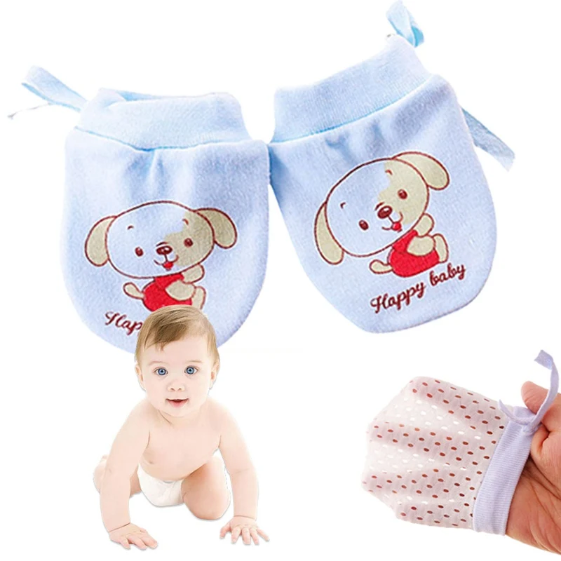 

0-6-12 Months Baby Elastic Newborn Anti-Scratch Adjustable Summer Thin Ice Silk Gloves Protection Face