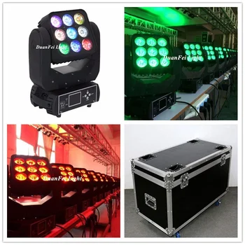 

(6lot+Flycase) party dj pro led moving head 9x12w rgbw 4in1 beam led matrix light dot led movinghead beam