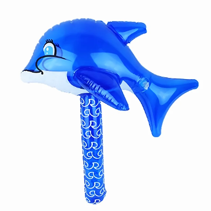 1Pc Baby Cute Inflatable Dolphin Hammer Bath Toys with Rattles Shower
