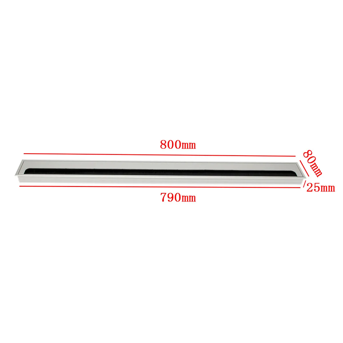 1 шт. алюминиевый сплав Прямоугольник ПК компьютерный стол Кабельные втулки проволочное отверстие крышка 80x800 мм выходной порт провода отверстия крышки - Цвет: 80x800mm