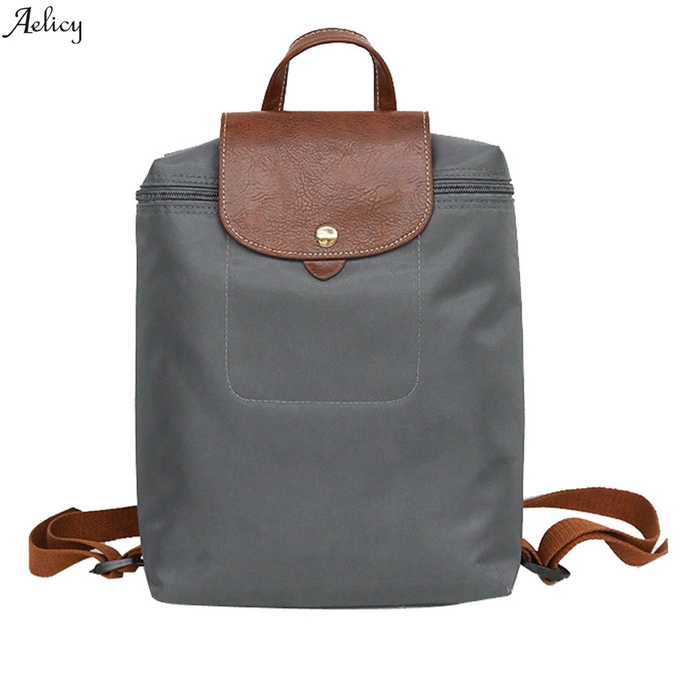 

New Zipper Patchwork High Quality Mini Solid Leisure Travel Nylon Zipper Bag Student Backpack Folding Bag Shoulder Bag