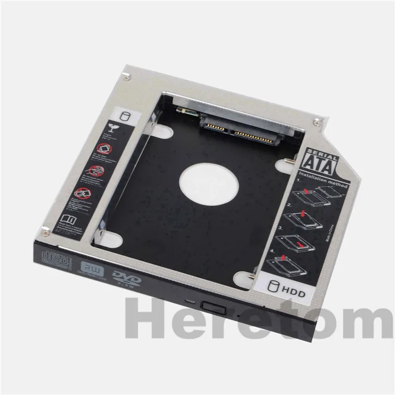 12.7mm 2nd HDD SSD Hard Drive Optical Caddy Adapter for HP Pavilion DV3 DV4 DV5 DV6 DV7 DV8 G4 G6 G7 replace UJ8B1 DS-8A5LH DVD 2.5 hdd external box