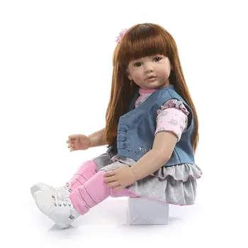

60cm Reborn Doll Realistic Silicone Vinyl Newborn Babies Toy Girl Princess Clothes Elephant Pacifier Lifelike Handmade Gifts