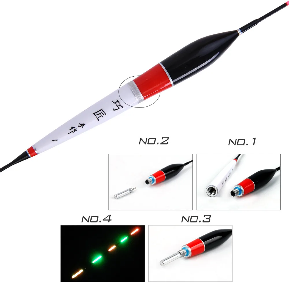Sougayilang, 3 шт./лот, светодиодные электронные поплавок, наборы, светящиеся поплавки, рыболовный светильник, палка, пресноводная/морская ночная рыбалка
