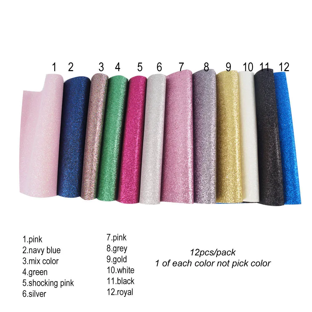 

12pieces/pack 22CM*30CM Glitter Fabric Shiny Leather Sheet Material DIY Shoes For Apparel Sewing New Year Decoration Materials