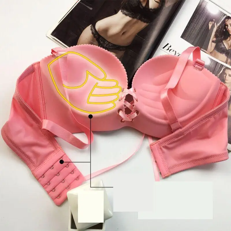 

Mozhini LB Bandage Massage bra Adjusted Wire free finger shape Push Up Bra Women Fashion Seamless Bra Lingerie Thick sexy Bra