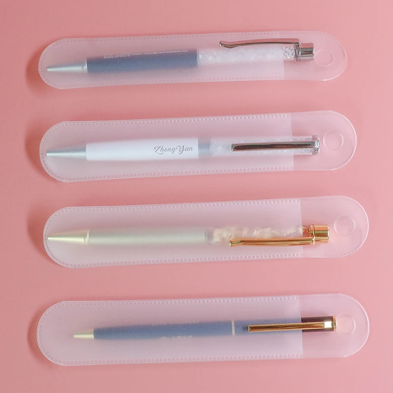 

5Pcs Creative Plastic Transparent Pen Case Fountain Pen Bag Single Pen Holder Pencil Case Perfect School and Office Supplies