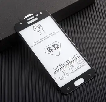 

200pcs/lot Curved edge 5D Full Cover Screen Protector Tempered Glass For Samsung Galaxy A3 A5 A7 3 J5 J7 2017 A8 plus camdems