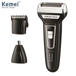 Kemei для мужчин 3 в 1 Многофункциональный триммер для волос электрическая бритва для бороды перезаряжаемая Бритва для волос в носу машинка