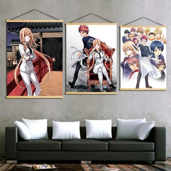 

Hanging Painting Canvas Wall Artwork Comic Shokugeki No Soma Asahi Saiba Posters Printed Home Decoration Scroll For Living Room