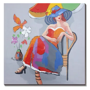 

Wholesale Figure Ladies Oil Paintings 100% Handed Art Pictures On Canvas For Home Wall Decor Free Shipping