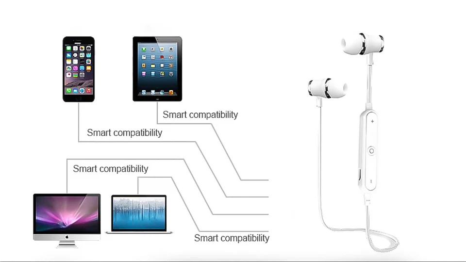 S6 Sport Bluetooth Earphones Wireless Earpiece Running Headset Stereo Super Bass Earbuds Sweatproof With Mic 10