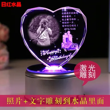 

Rotating crystal music box Valentine's Day Mother's day send a birthday gift for my girlfriend DIY photos