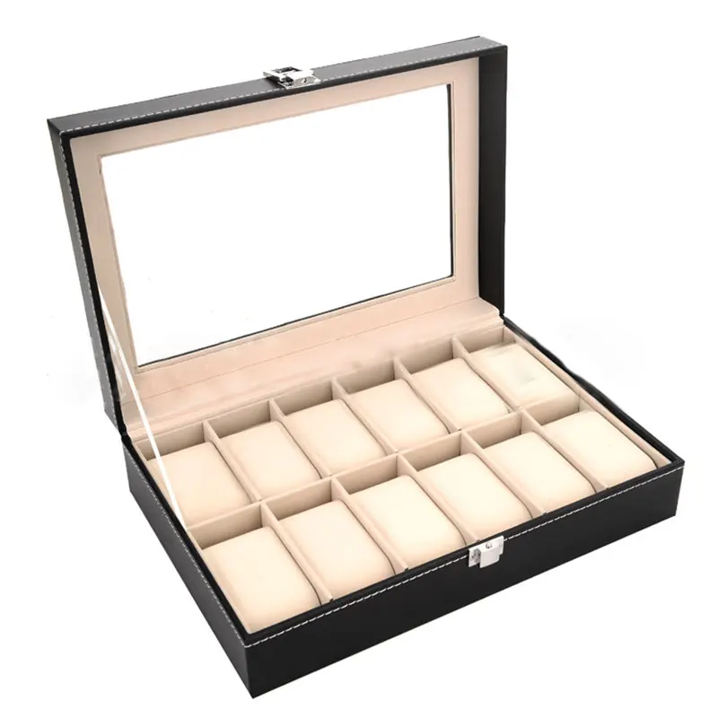 Коробка для часов из искусственной кожи Дисплей чехол профессиональный держатель Организатор для часы коробка для хранения ювелирных изделий, коробки, Футляр Дисплей лучший подарок