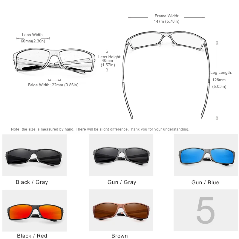 KINGSEVEN Brand Design Polarized Sunglasses Men Driving Square Frame Sun Glasses