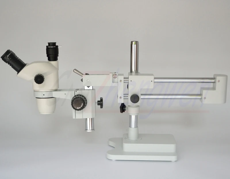 

FYSCOPE 6.7X-45X ! DOUBLE BOOM STAND TRINOCULAR SIMUL FOCAL HEAD INSPECT STEREO ZOOM MICROSCOPE