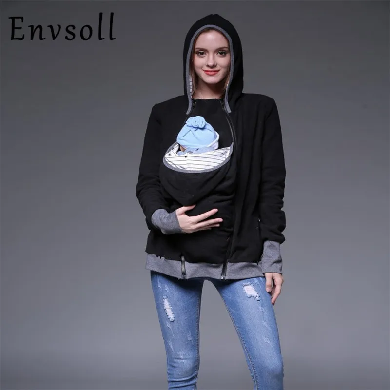 

Envsoll High Quality Parenting Child Autumn Winter Three Features Mother Kangaroo Hoodie Women Pullovers Sweatshirts
