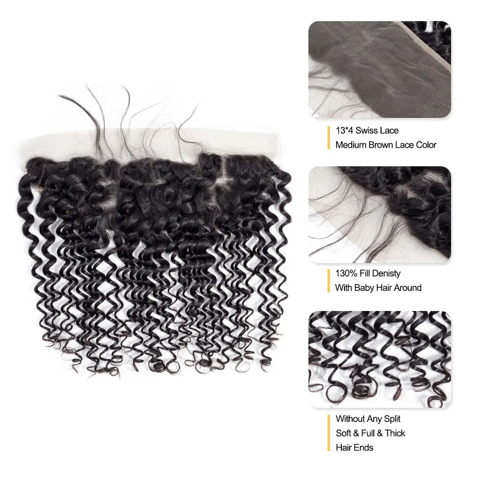 VSHOW Peruvian Deep Wave 13x4 Lace Frontal Remy Human Hair Pre Plucked Frontal Closure With Baby Hair Ear To Ear Swiss Lace VSHOW Peruvian Deep Wave 13x4 Lace Frontal Remy Human Hair Pre Plucked Frontal Closure With Baby Hair Ear To Ear Swiss Lace