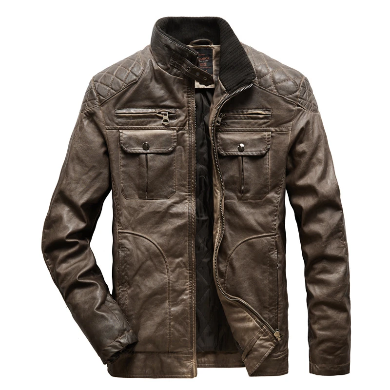 Бренд BOLUBAO, Мужская Ретро зимняя кожаная куртка, мужские пальто со стоячим воротником, PU мотоциклетное повседневное пальто, ветрозащитная мужская кожаная куртка