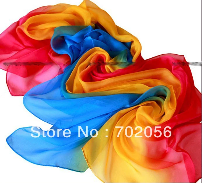 

20 colors women's shaded 100% silk Satin Sarongs Hijabs Bandanas Scarf wrap shawl poncho 170*68cm mixed color 10pcs/lot #3353