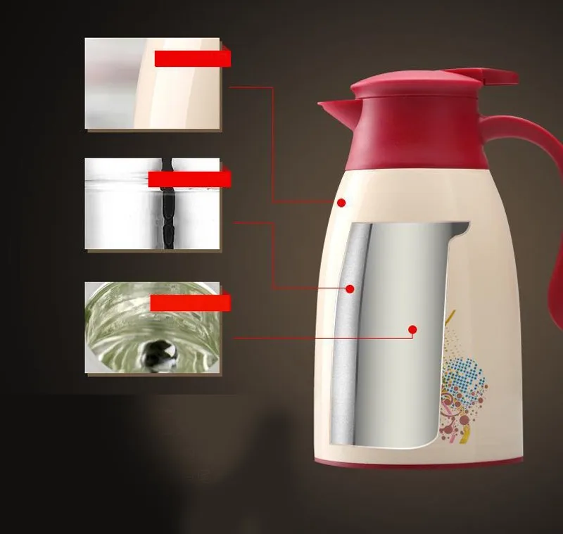 Household Office 1.3L1.6L Vacuum Thermos Pot Coffee Insulated Carafe Hot Water  Kettle Thermos Flask Bottles Free Shipping14