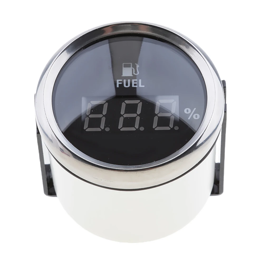 2' 52mm Black Chrome Digital fuel level gauge (800-00124) 0-190ohm Signal Waterproof Dust-proof