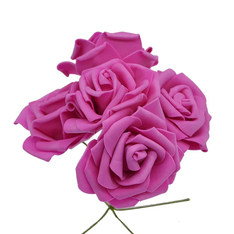 10 голов 8 см искусственная Роза PE цветочное Мыло DIY букет невесты венки для дома свадебные декоративные очаровательные цветы - Цвет: rose red