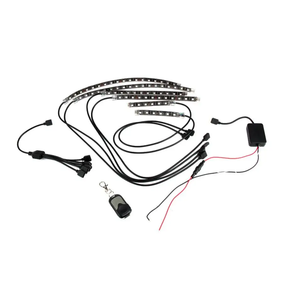 

Dependable 18 Color 6pcs RGB Motorcycle ATV Flexible Strip LED Light Lamp NEON Remote Kit Ap1