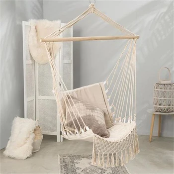 

Hammock Chair Hanging Rope Swing For Children Adult Outdoor Indoor Furniture Swing Hanging Garden Dormitory Single Safety Chair