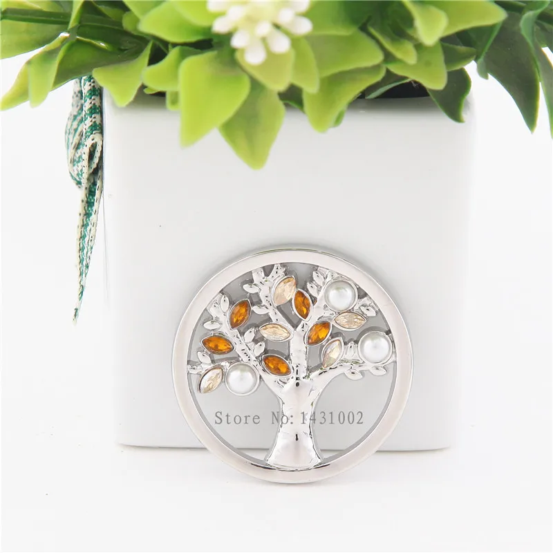 Винни дизайн ювелирных изделий жизнь дерево шампанское кристальная монета с жемчугом для 35 мм рамка Подвеска в виде монеты держатель Рождественский подарок