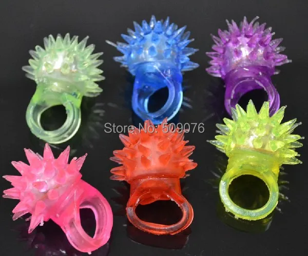

Free shipping 6pcs/lot soft flicker led finger light ring Brand New LED Flashing Blinking Spike Finger Ring for party