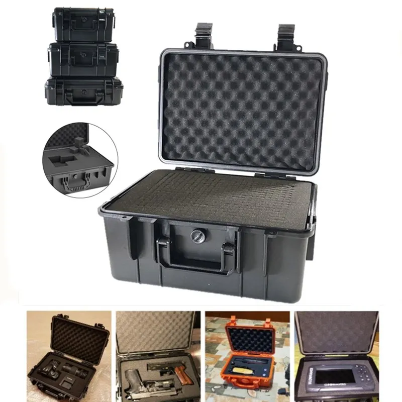 

Outdoor Survival Waterproof Dry Box ABS Plastic Hard Case Kayaking Diving Shockproof Impact Resistant Sealed Toolbox with Foam