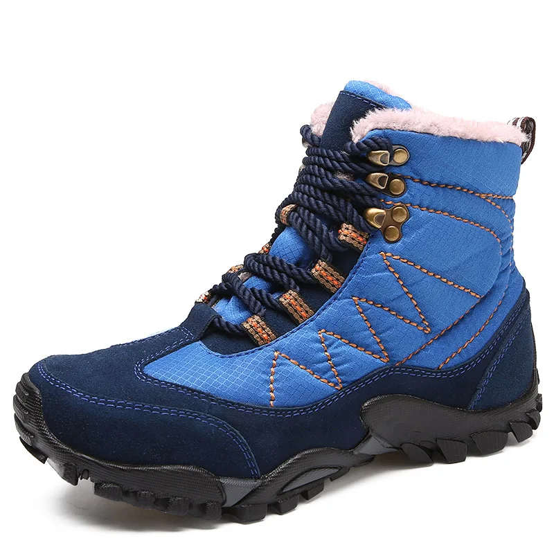 

Waterproof Hiking Shoes Men Women Outdoor Leather Hiking Sneaker Non-slip Mountain Climbing Fishing Shoes Winter Warm Snow Boots