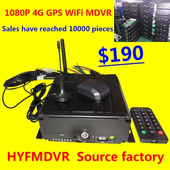 

Currently released 4-way car video recorder MDVR 4G network GPS WIFI function support English Korean Japanese Russian and so on