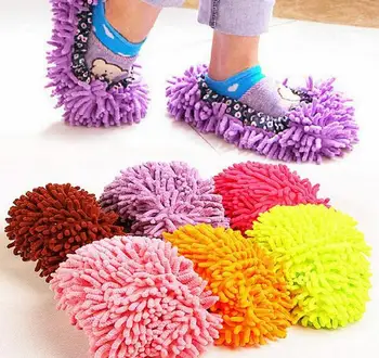 

50PCS Non Slip Cover Clean Slippers Home Slippers Cleaning Clothes Floor Chenille Microfiber Shoes Overshoes Floorcloth Wiping