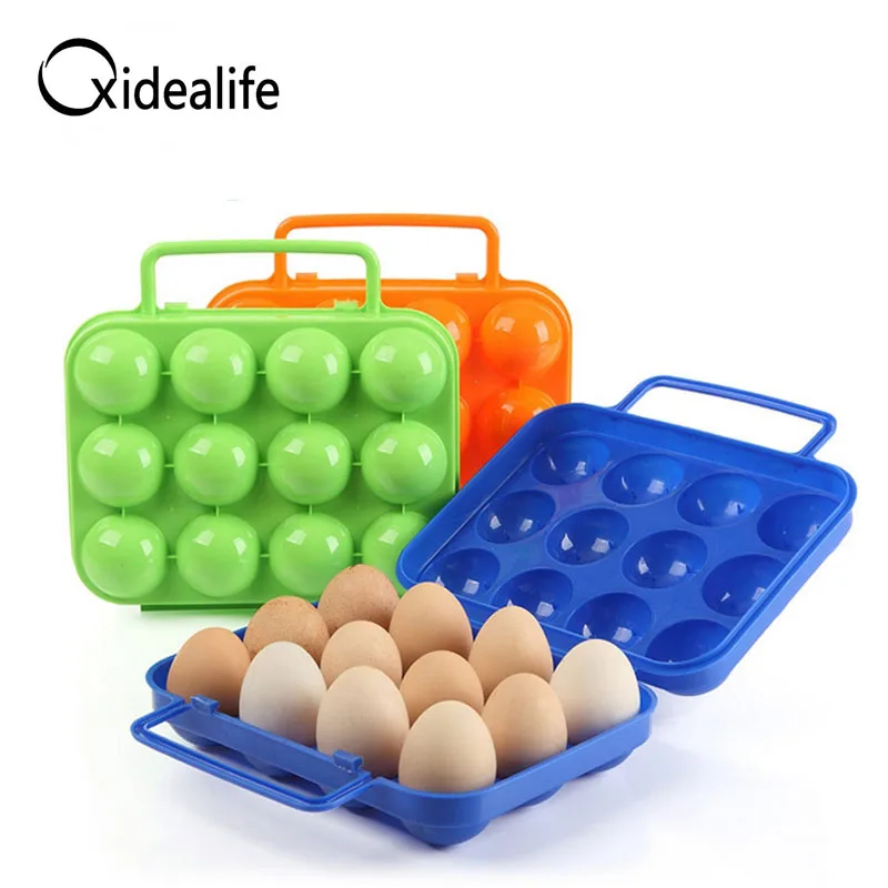 12 Grid Egg Box Plastic Multifunctional Crisper Kitchen Egg Storage Box