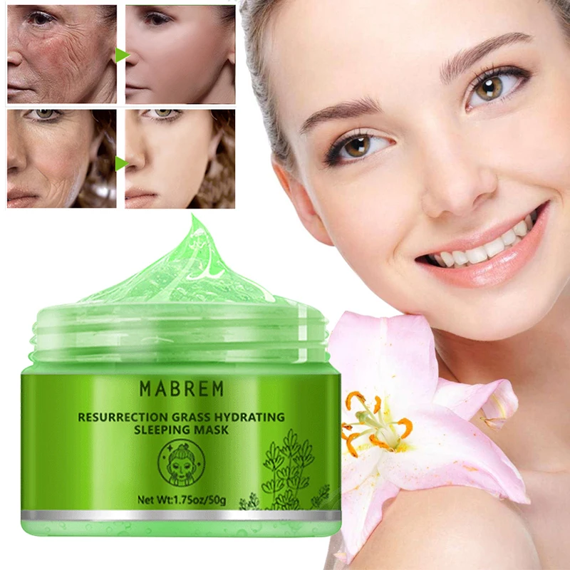 50g Revitalizing Grass Moisturizing Sleeping Mask Treatment Anti-Aging Moisturizing Whitening Sleeping Face Mask Skin Care TSLM1