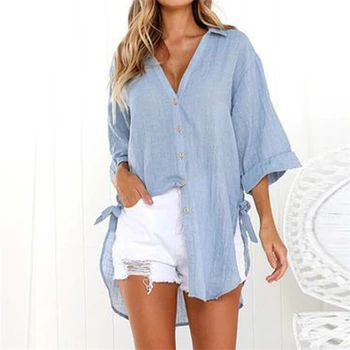 

New Arrival Women Blouses Shirts Turn-down Collar Casual Button Long Sleeve Shirts Womens Shirt Tops And Blouses Autumn Clothes