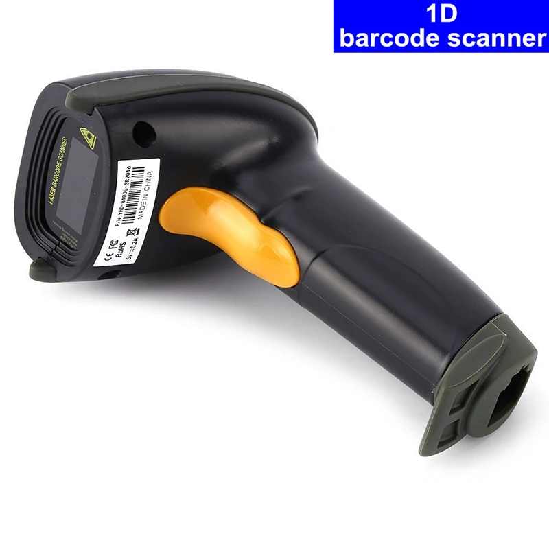 Высококачественная Проводная сканер одномерный 32 бит лазерный сканер штрих-кода с Автоматическое непрерывное сканирование пистолет стент USB+ подставка