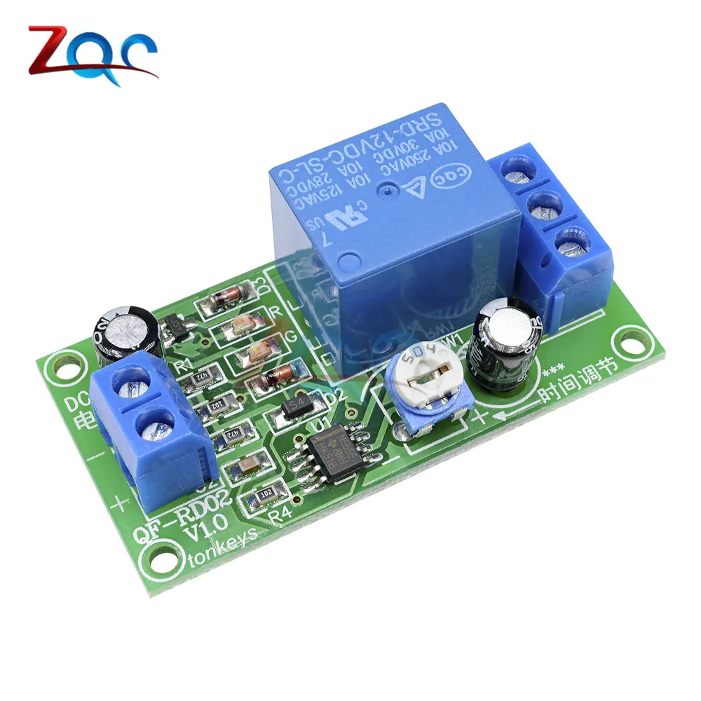 

DC 12V Conduction NE555 Delay Timer Switch Adjustable Time Delay Relay Module AC 250V 10A DC 30V Connect Module