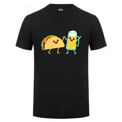 Taco & Beer Мужская креативная Дизайнерская мужская футболка из мягкого хлопка Camisas черная футболка с короткими рукавами Повседневная футболка