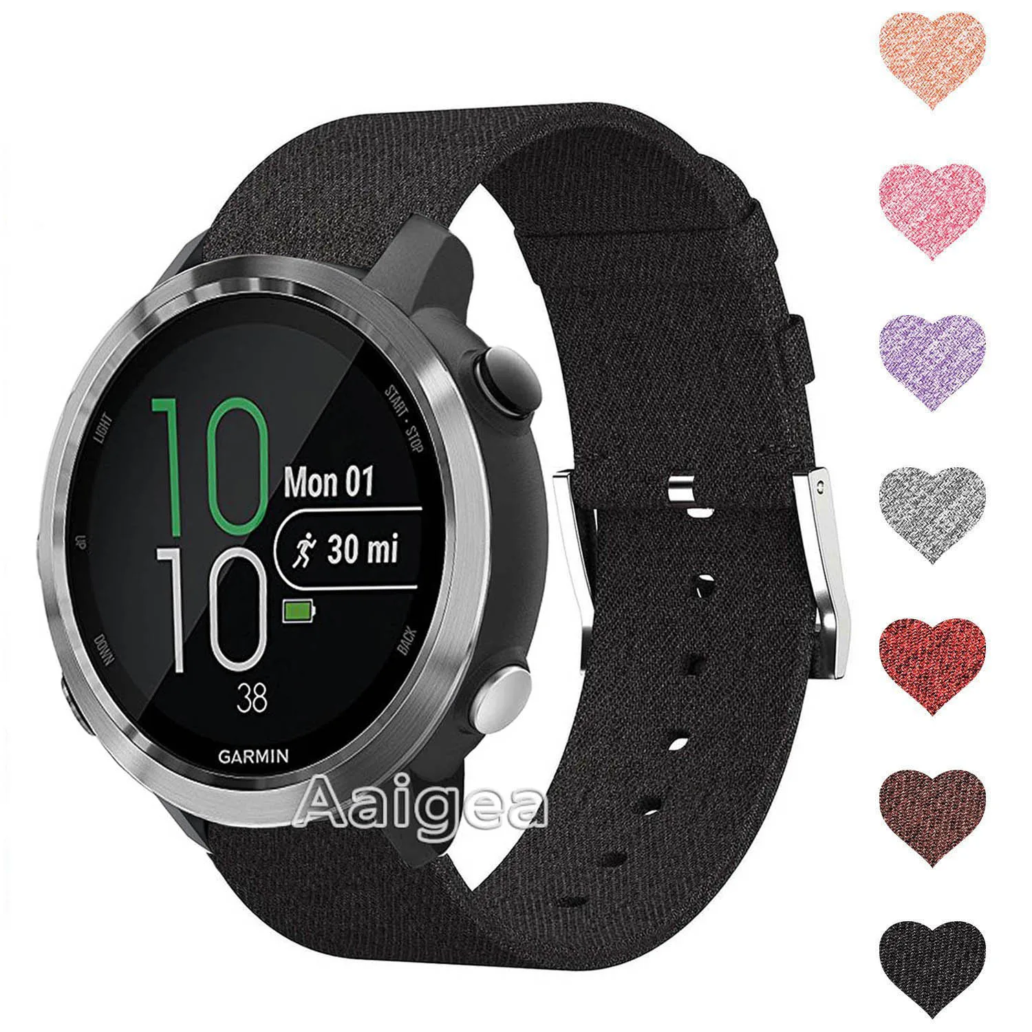 Ремешок тканевый для смарт часов Garmin Forerunner 645 сменный модный нейлоновый браслет