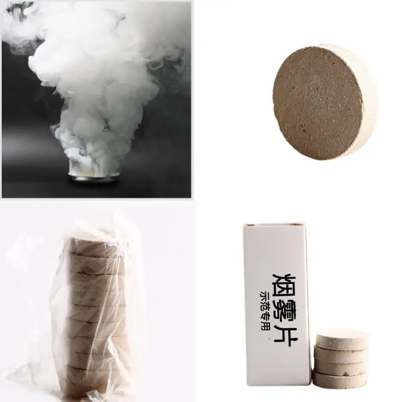 

White Smog Cake Effect Smoke Bomb Pills Halloween Props Combustion Smoke Portable Photography Prop Supplies 10 Pcs/set