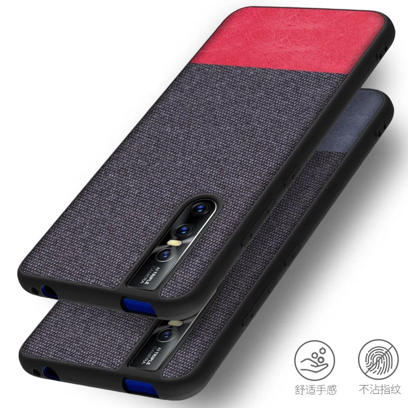 Элегантный дизайн мягкий TPU бампер чехол для телефона Крышка для Vivo X27 V15 Pro X23 X21 X20 X9 тонкий Холст Ткань Текстиль противоударный чехол-накладка