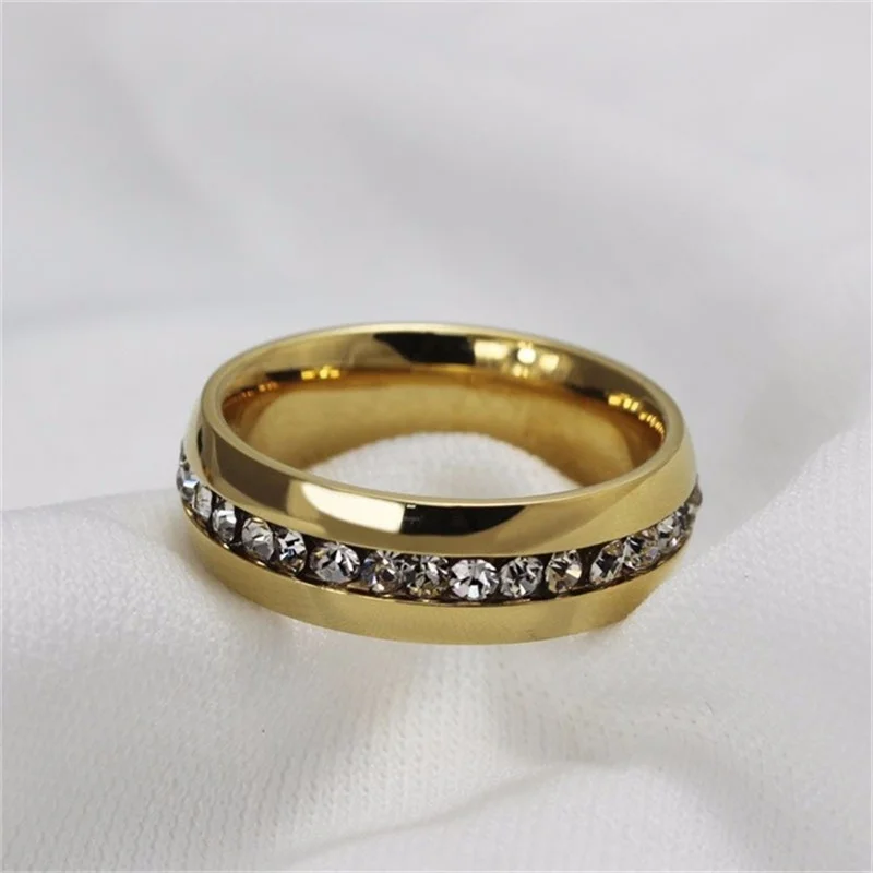 Промо-Акция! Новая мода 24K золото Заполненные CZ Диамант циркон обручальные кольца для мужчин и женщин кольцо Размер США 5-13 YH046
