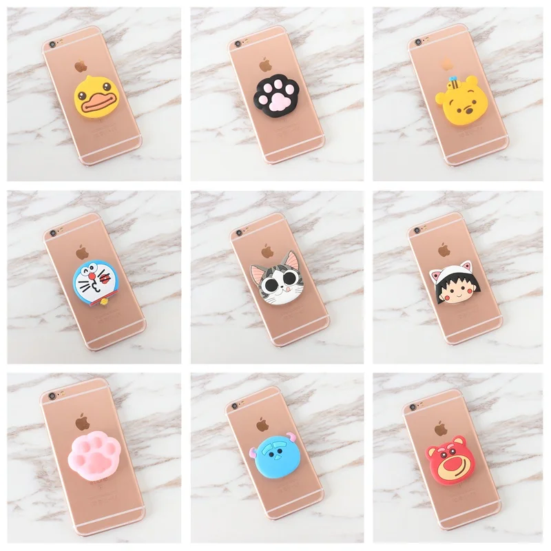 

Universal phone Stand bracket Expanding Stand stretch socket grip phone Holder Finger Cute cartoon stand for iphone 6s 7 8 X XS