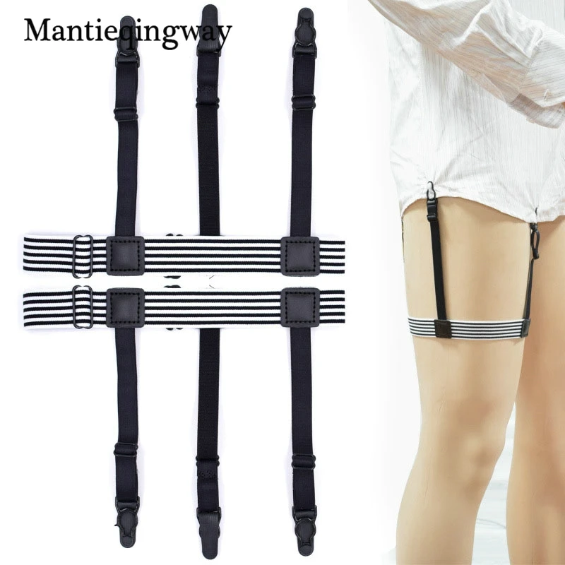 Buy Mantieqingway 1 Pair Mens Shirt Stays Garters Holder Adjustable Shirt